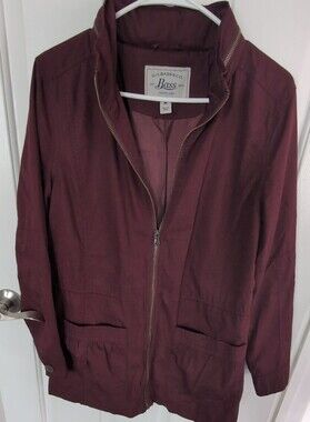 GH Bass Burgundy Full-Zip Jacket, MD
